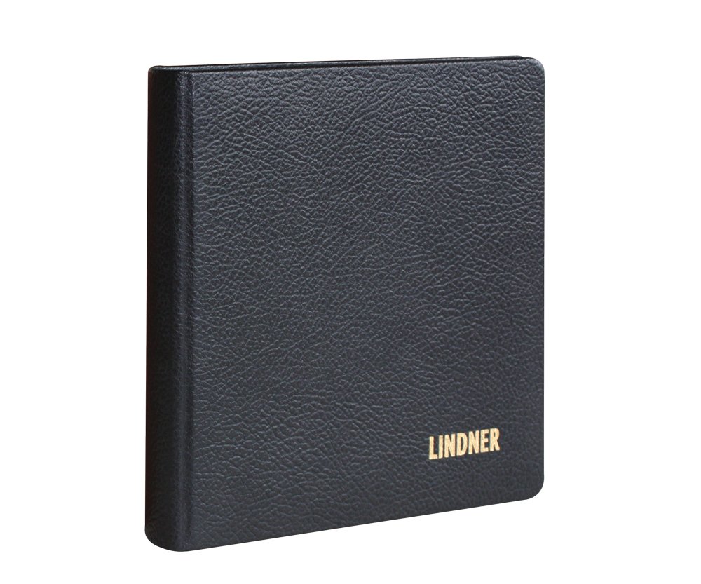 LINDNER Karat-Münzalbum Leder, bestückt mit 10 Münzenblättern, schwarz