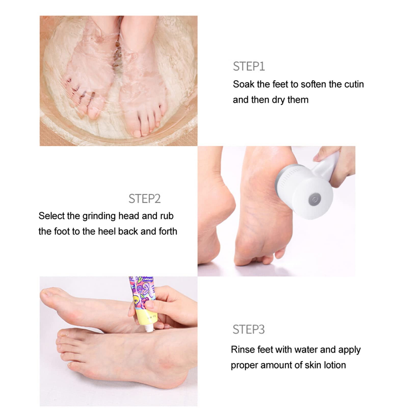 Silkn Vacupedi Removedor de Maíz para Pies 23 × 15 × 8 Herramienta de Pedicura Recargable por USB Eliminador Automático de Callos y Piel Muerta Lima de Pie Ajustable