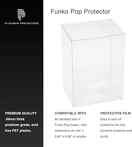 Miniatura 3 de Viturio Funda protectora contra burbujas compatible con figuras de vinilo Funko Pop de 4 pulgadas, (50 unidades) caja de plástico transparente para