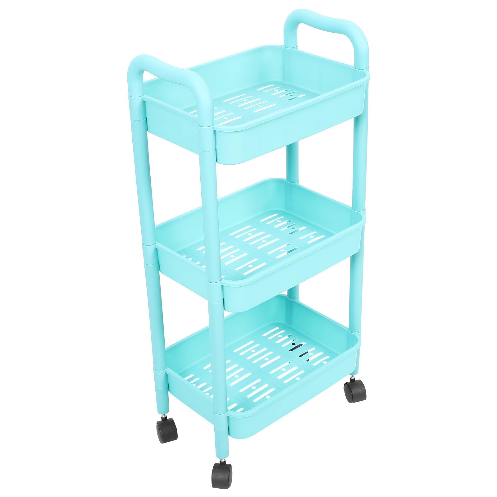 Veemoon Carrito Organizador de 3 Capas Ruedas, Estante de Almacenamiento de Plástico Fácil de Mover para Cocina y Baño, Almacenamiento Práctico y Móvil