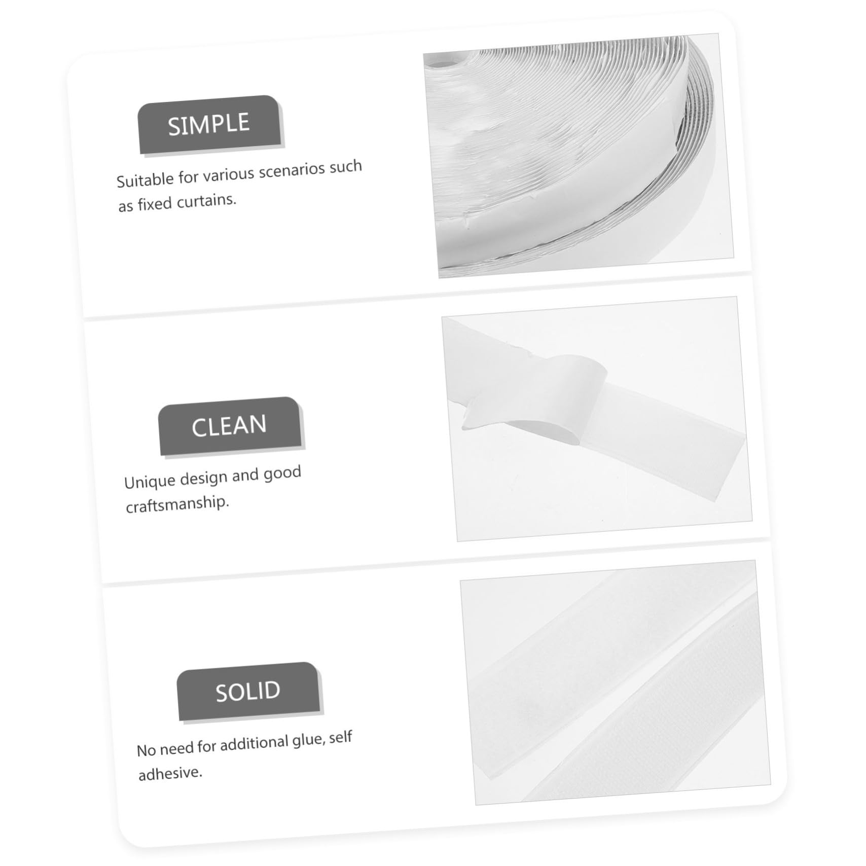 Nastro Adesivo a Strappo Doppia Faccia Bianco 25 Metri | Tende e Zanzariere, Kit, Nylon e Poliestere, Forte Tenuta Resistente All'usura