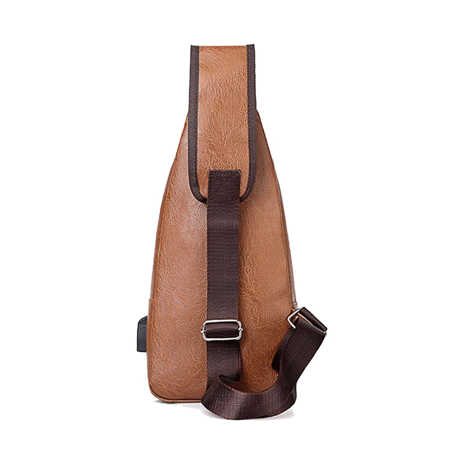 DieffematicDJ Umhängetasche Herren Herren Pu. Leder Umhängetasche Functional Travel Aufbewahrungstasche Herren Sling Taille Tasche Dokument Aufbewahrung Brusttasche (Color : Black)