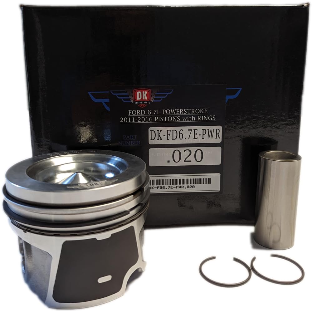 DK Piston Set With Rings (8) - Fits Ford Powerstroke 6.7L 2011-2016 - DK Engine Parts (.020 (.50mm))