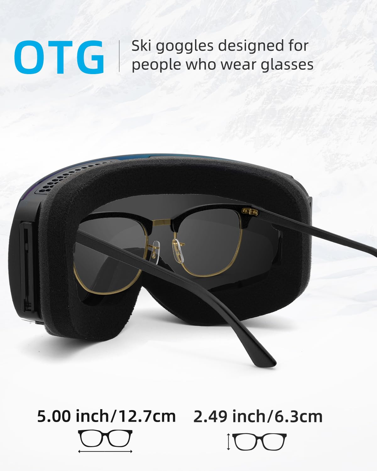 gogle narciarskie mężczyźni kobiety gogle narciarskie OTG z wymiennymi soczewkami i paskami dla osób noszących okulary śnieżne przeciwmgielne gogle snowboardowe gogle narciarskie kompatybilne