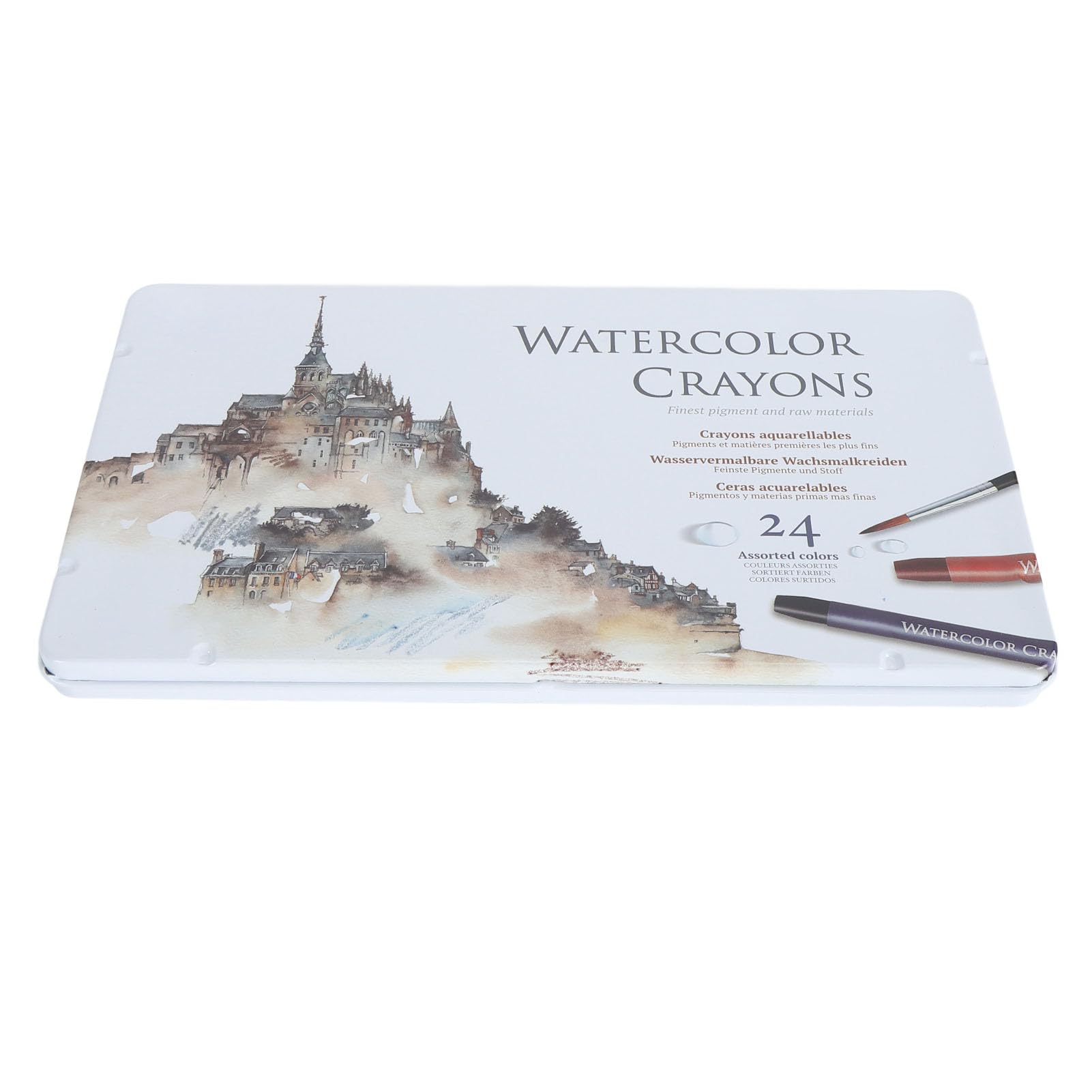CHICIRIS Ensemble de Crayons Aquarelle Professionnels, Bâtons de Crayons Solubles dans L'eau, Soyeux, Portables, pour Artistes de âges, 12/24/36 Pièces (24 couleurs)
