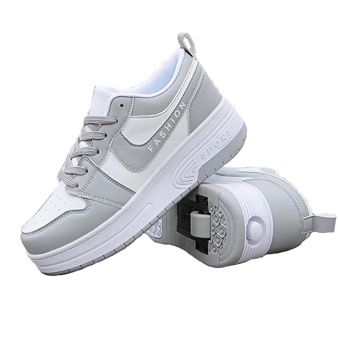 GeRRiT Skateboard Schuhe mit Rollen Drucktaste Einstellbare Turnschuhe Jungen Mädchen