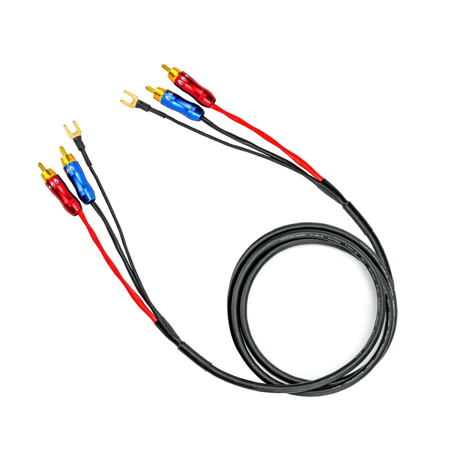 KKCable FO-I Câble RCA avec fil de terre, double RCA vers double RCA avec câble d'interconnexion stéréo fil de terre FO-I (3 m)