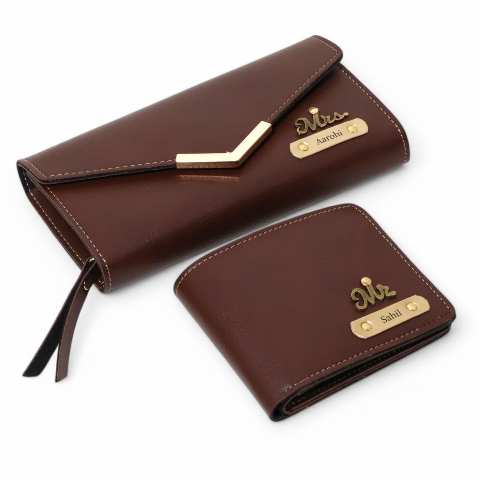 Customized Anniversary Gift for Couple | Personalized Leather Wallet and Women Sling Bag Couple Gift Set | Wedding Anniversary Valentine's Day Gift for Couples for Men and Women