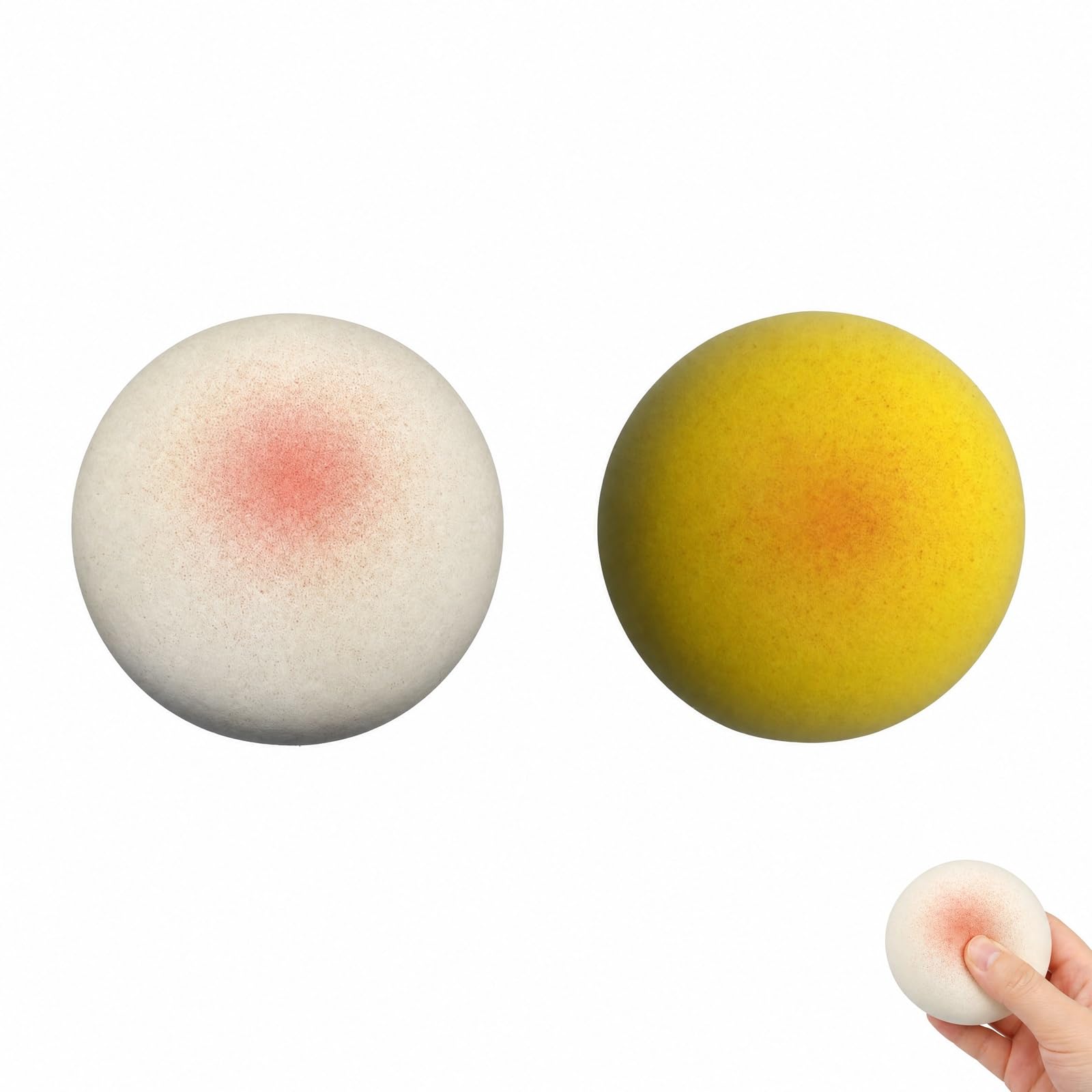 2PCS Bread Squishy, Cake Squishy, Focus Enhancement and Relaxation, White and Yellow Set for Relaxation