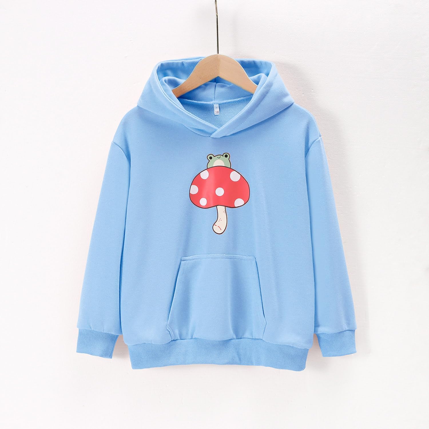 Ritatte Girls Cute Mushroom Frog Sweatshirt Kawaii Long Sleeve Hoodie Pullover Tops with Pocket Kids Aesthetic Clothes 7-13Y - Image 3