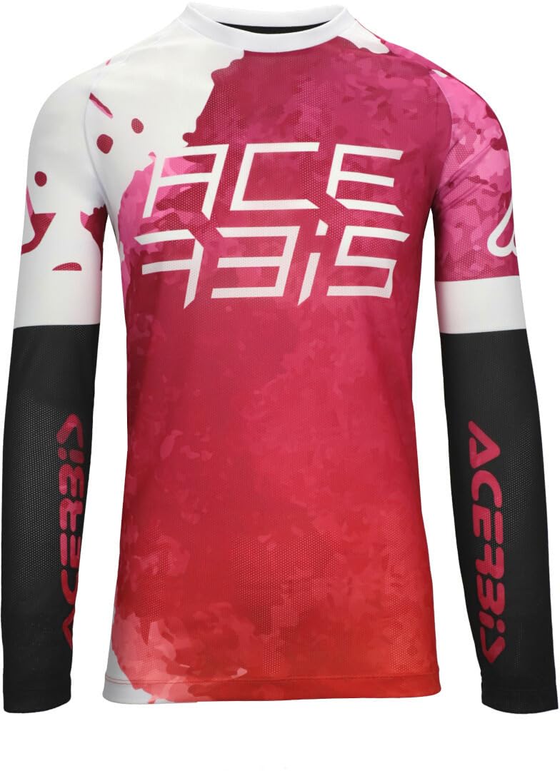 Acerbis J-Windy Vented Watermark Maglia Motocross, pink/bianco, L