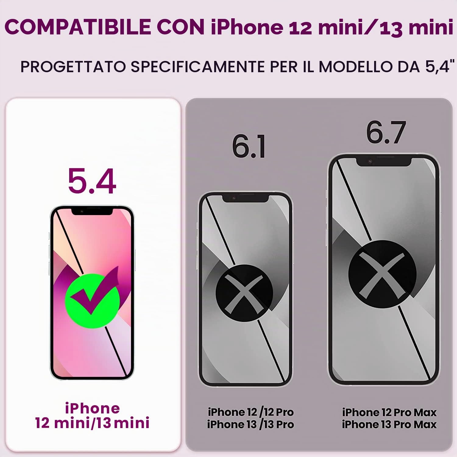 NEWDERY Custodia Batteria Per iPhone 12 Mini & 13 Mini, 4700mAh Protettiva Portatile, Ricaricabile Caricabatteria Estesa (5,4 ")