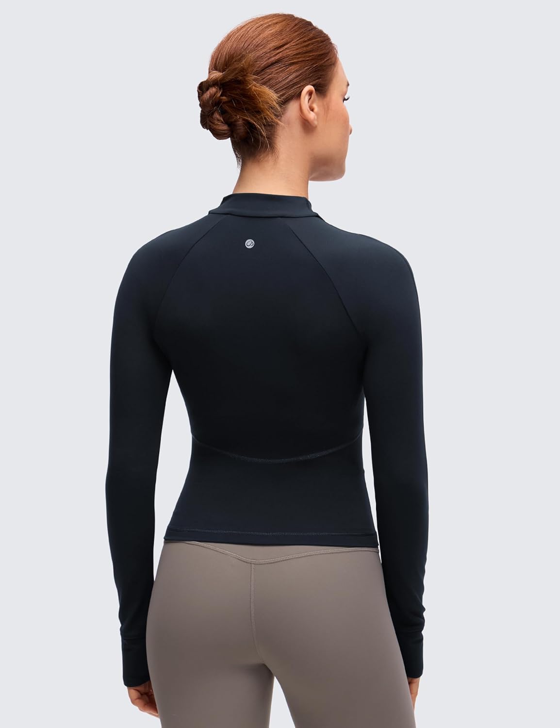 CRZ YOGA Butterluxe V-Neck Jackets for Women - Full Zip Athletic Track Tops with Thumb Holes Pockets - Image 2