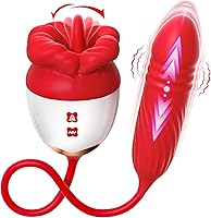 Vista 13 de Consolador vibrador juguetes sexuales para mujeres, juguete sexual MOOLIGIRL Rose con vibradores de punto G de empuje y 10 modos de succión