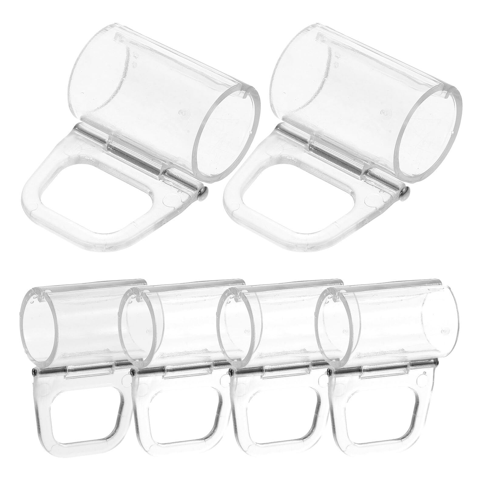 4 Ensembles Crochets Transparents pour Stores Enrouleurs Poignées Légères Clips pour Tringles De Rideaux sans Perçage Installation Simple 6 Pièces * 4