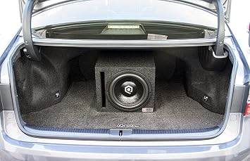 Atrend Bbox Car Pro Audio Speaker Enclosures 10 Single Vented Subwoofer/Speaker Enclosure High Grade MDF Nickel Finish Speaker Terminals 18 Gauge Audio Cables - Improves Audio Quality, Sound & Bass