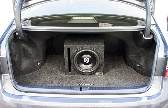 Atrend Bbox Car Pro Audio Speaker Enclosures 10 Single Vented Subwoofer/Speaker Enclosure High Grade MDF Nickel Finish Speaker Terminals 18 Gauge Audio Cables - Improves Audio Quality, Sound & Bass