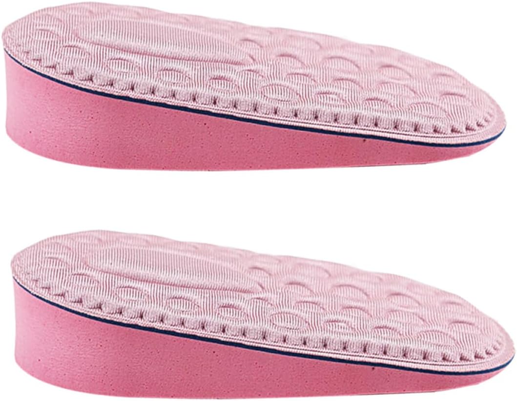 HEALEEP 2 Pairs Women’s Invisible Heel Lift Insoles Pink 1.5cm 2.5cm Half Insoles Soft Massage Inserts for Height Increase Sneakers