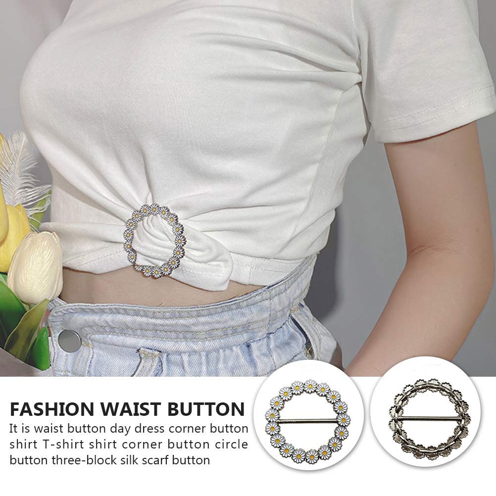 2pcs Scarf Buckle Waist Button Rings Women Elegant Hijab Scarf Accessories Knotted Shirt Neckerchief Buckle - Image 4