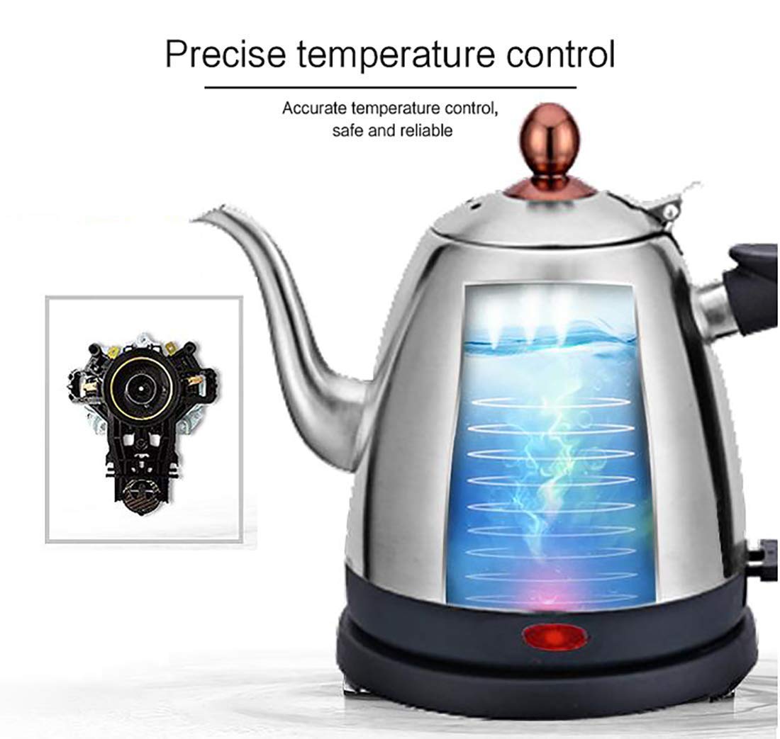 Hervidor eléctrico Tetera de Acero Inoxidable de 1,7 l de Capacidad para el hogar Hervidor Completamente automático GAGGE (Color: Negro)