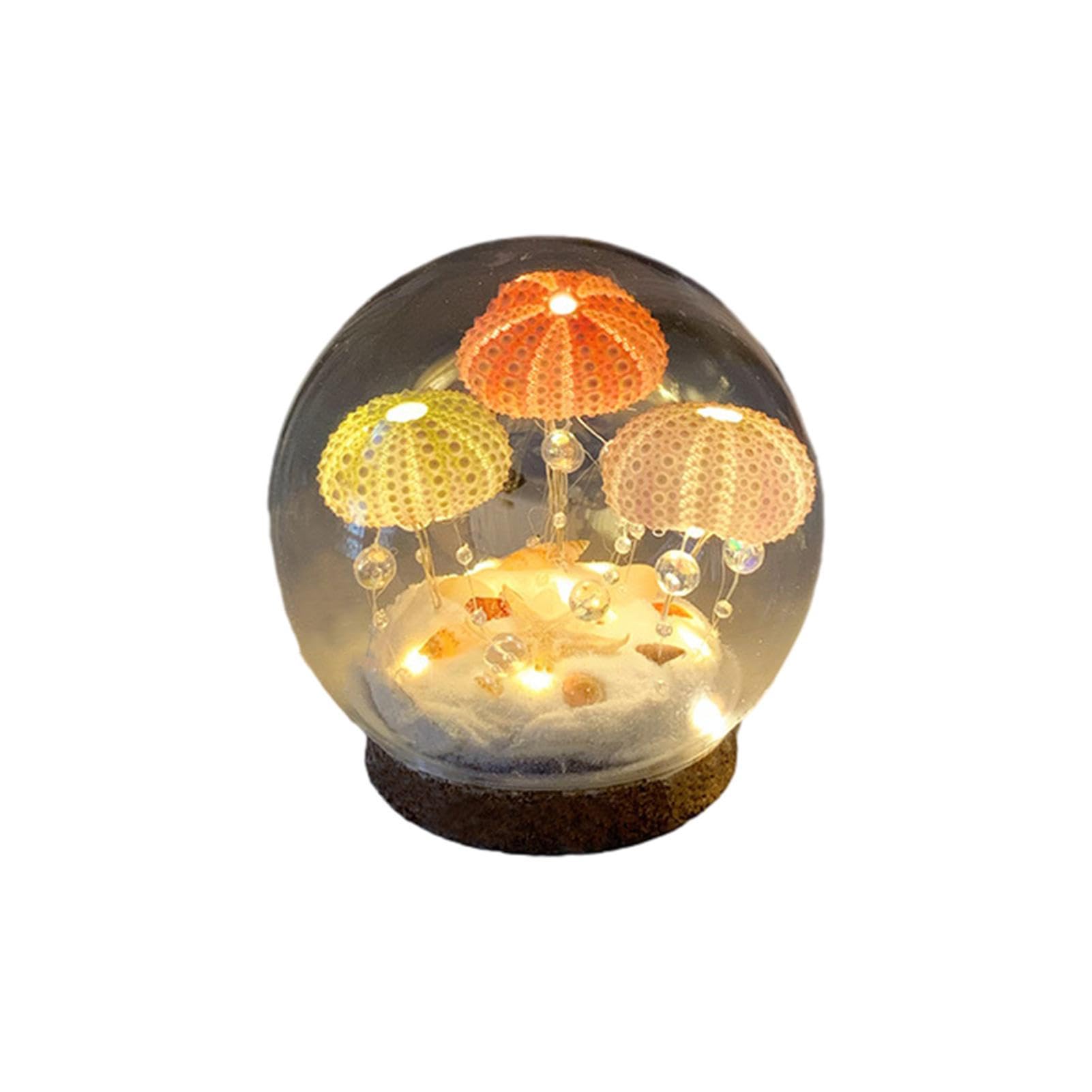 Ziurmut 1 Crystal Ball Night Light, Resin Jellyfish Night Light, Crystal Jellyfish Ball Light, Jelly Fish Ball Nightlight, Night Ball Light, Night Light Ball For Home (Jellyfish)