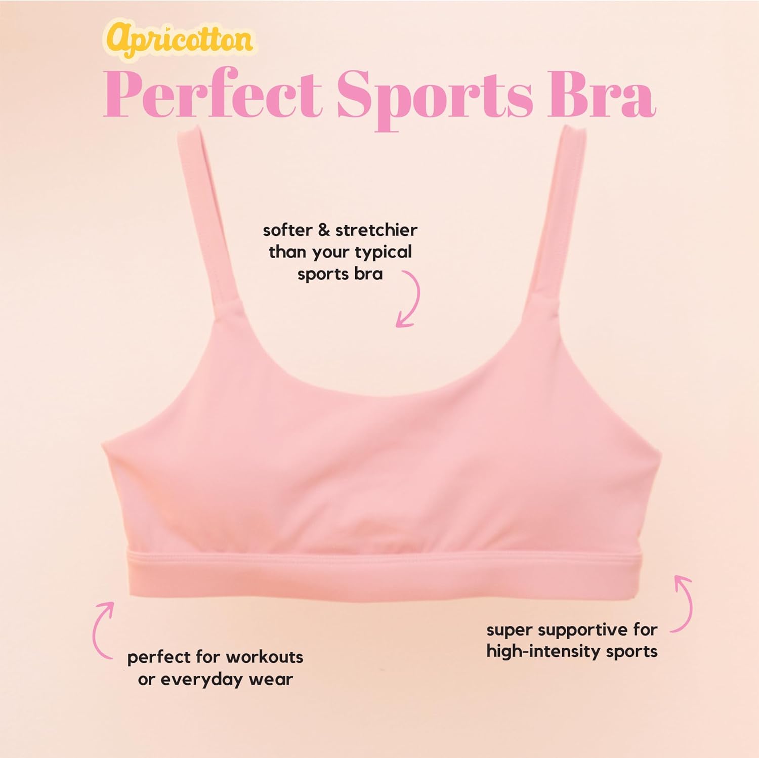 High Impact Sports Bra | Pink Sports Bra Designed For Pre-Teen Girls | Breathable Fabric, Adjustable Straps & Cups - Image 5
