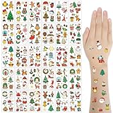AYNKH Christmas Tattoos Kids Stocking Fillers,20 Sheets (200+ Styles) Luminous Temporary Tattoos, Stocking Fillers Kids & Christmas Eve Box Fillers for Christma Party Supplies Favors