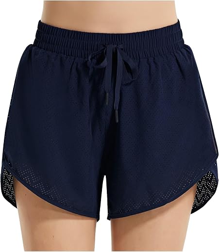 BALEAF Womens Quick Dry Mesh Beach Board Shorts Liner UPF50+ Swim Surf Bottom Dark Blue M