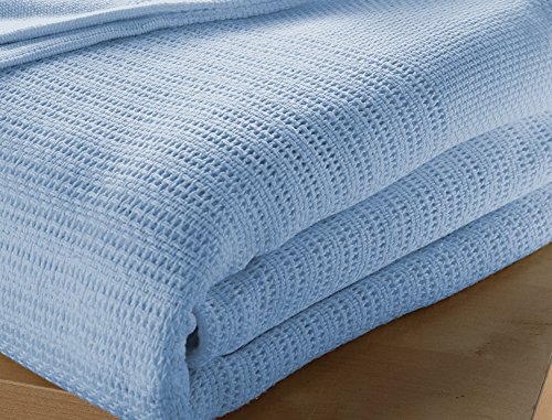 100% Baumwolle Cellular King Decke in blau 250/230 cm (98/228,6 cm) Cover
