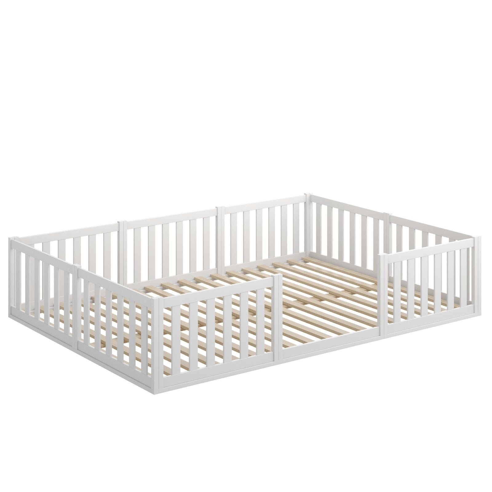 CADANI Letto Montessori TESO 120x200 – 200 kg portata, ingresso regolabile, rete arrotolabile, letto-bambini bianco