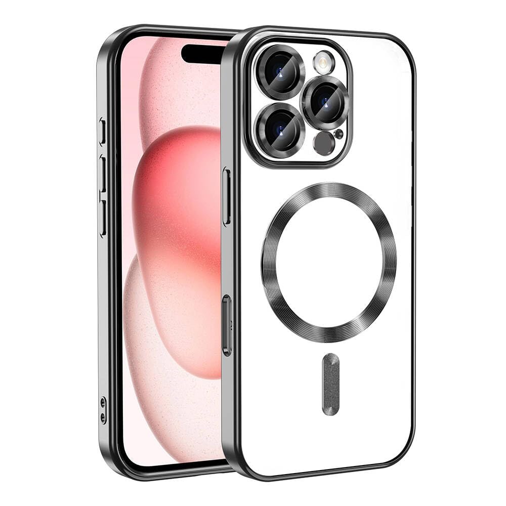 Zore Apple ile uyumlu iPhone 16 Pro Kılıf Kamera Korumalı M-safe Wireless Şarj Özellikli Zore Demre Kapak Siyah