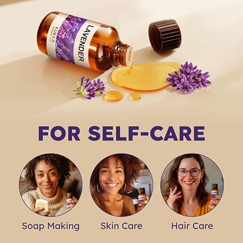 Miniatura 5 de Kukka - Aceite esencial de lavanda para difusor, piel y cabello, aceite de lavanda 100% puro para relajación, nutrición y aroma para hacer jabón