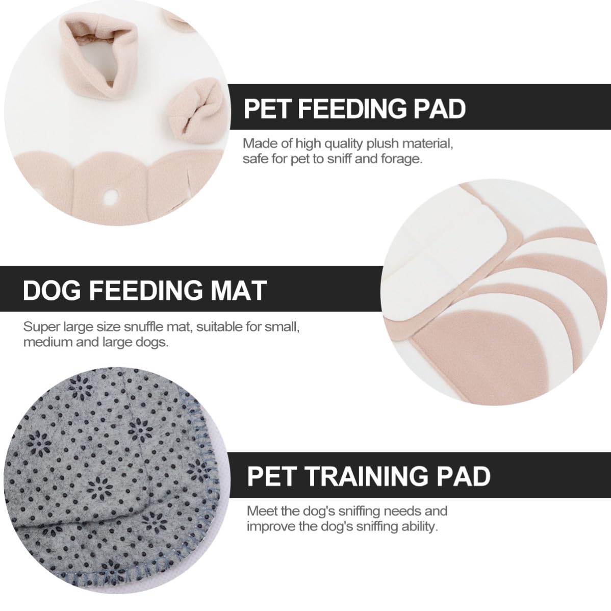 Schnüffelmatte für Hunde mit Slow Food Training, Plüsch, Beige