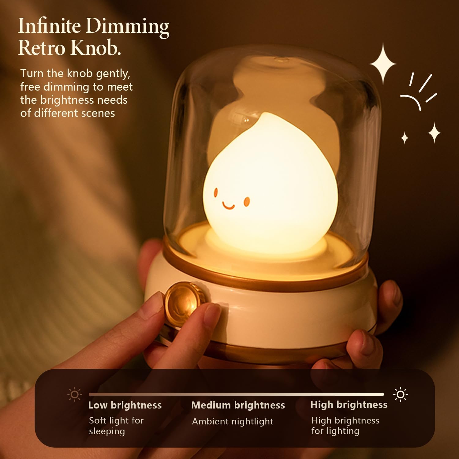 Campfire Chibi Flame Night Light, Retro Amber Lamp with Dimming Feature for Camping, Smoko Light, Gift, Party, Room Decor(Retro Flame Lamp)