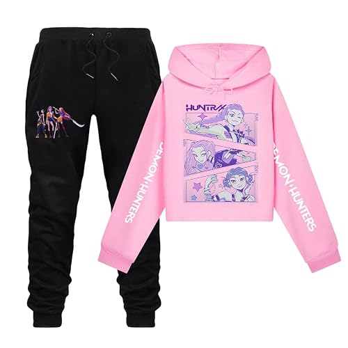 MGWTFZDL 𝐃𝐞𝐦𝐨𝐧 𝐇𝐮𝐧𝐭𝐞𝐫𝐬 Hoodie Suit Girls/Boys Hooded&Pant Casual Sweatshirt for Kids Long Sleeve Suit