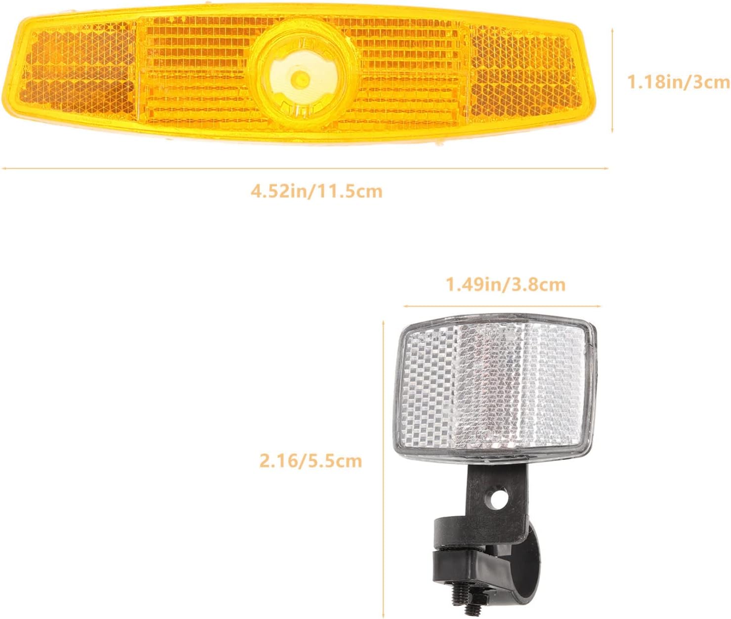 BESPORTBLE 1set Bike Reflector Kit for Enhanced Safety Includes Front and Rear Reflectors for Road and Mountain Biking Easy to Install Reflective Lenses