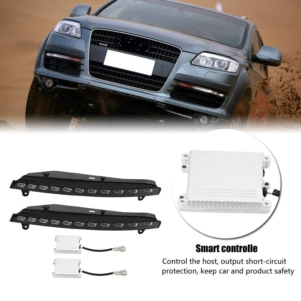 Luz de circulación diurna, 1 par Coche Luz de circulación diurna Señal de Lámreemplazo para de niebla LED DRL de 2 colores reemplazo para 2006 2009