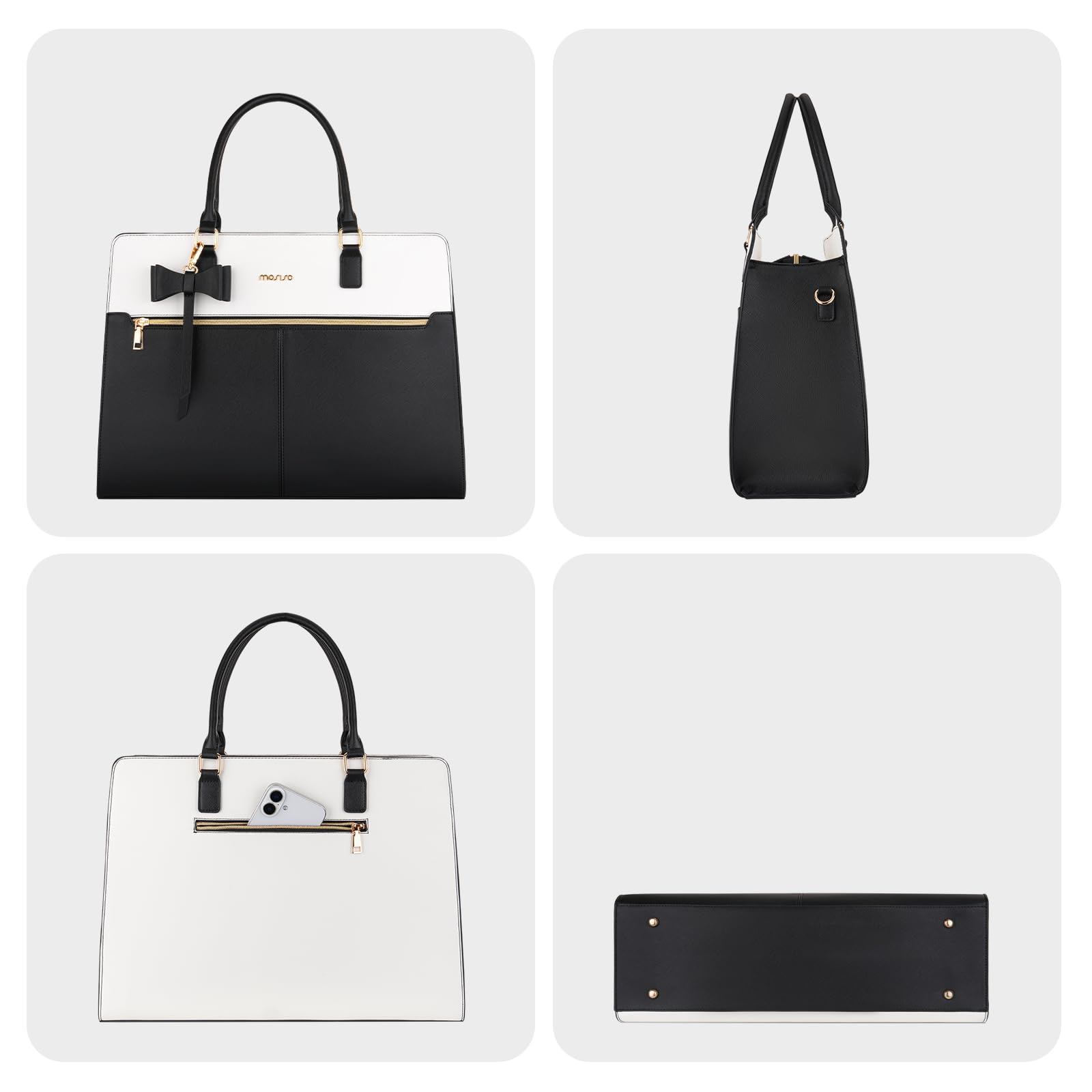 MOSISO Bolso Tote Laptop para Mujer, Gran Capacidad Bolso Hombro, Maletín Trabajo para Negocios Profesores y Oficinas