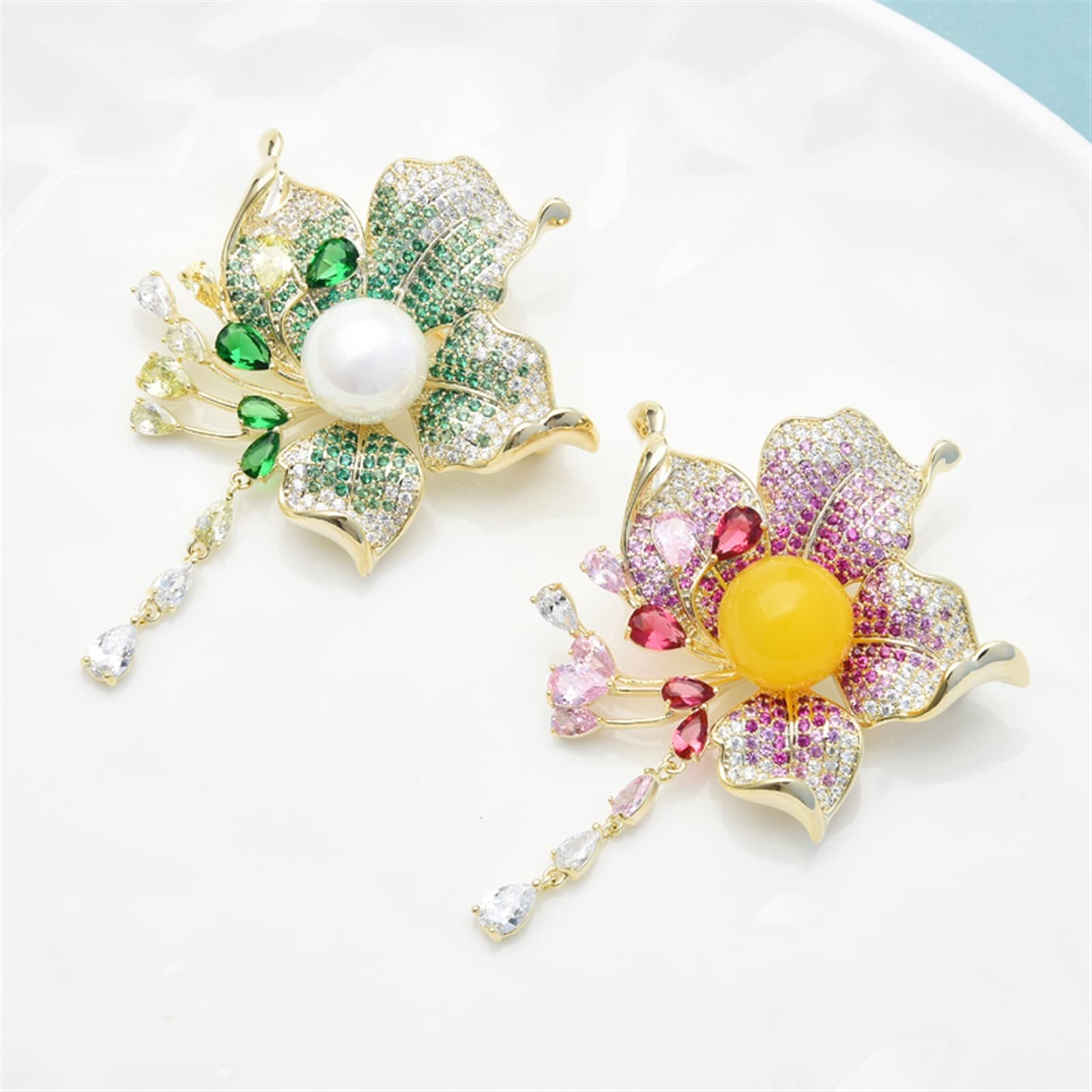 Broszka Pin dla kobiet mężczyzn panie modne akcesoria panie elegancka frędzlowa broszka kwiatowa projektant pin kwiat kształt przyjęcie bankiet broszka ślub urodziny akcesoria na p,Różowy