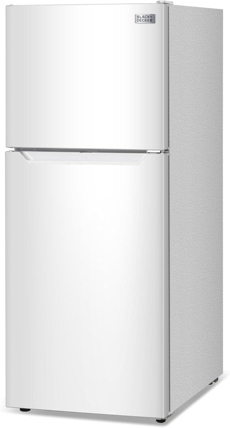 BLACK+DECKER 12.1 Cu. Ft. Top Mount Refrigerator with Freezer, 2 Door Refrigerator with Top Freezer and Adjustable Temperature Control, For Homes and Apartments, ENERGY STAR, BR1210HW, White BLACK+DECKER 12.1 Cu. Ft. Top Mount Refrigerator with Freezer, 2 Door Refrigerator with Top Freezer and Adjustable Temperature Control, For Homes and Apartments, ENERGY STAR, BR1210HW, White