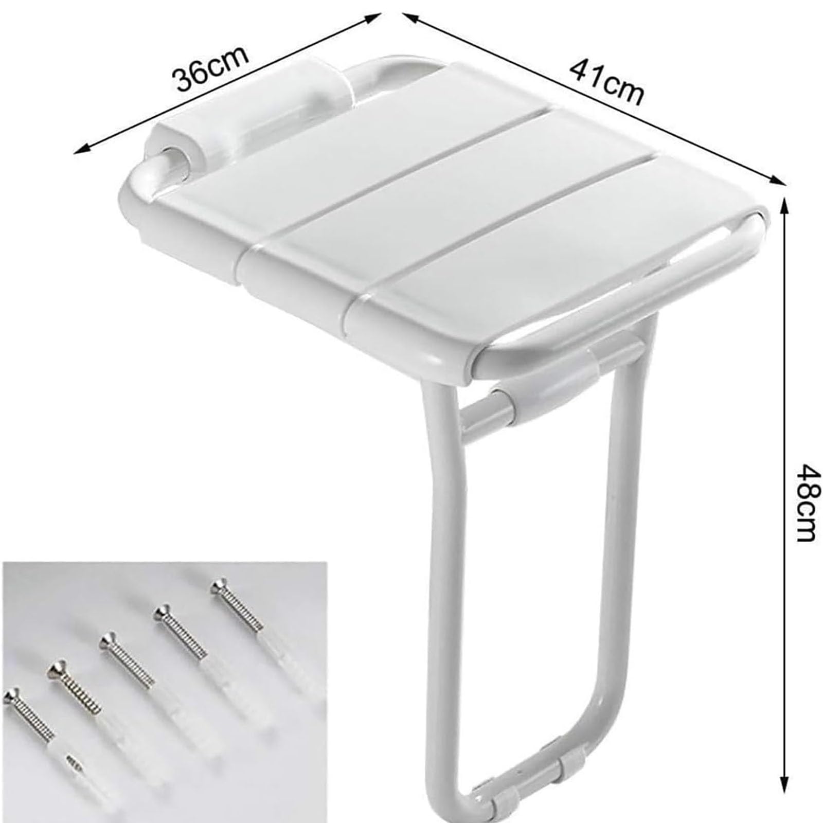 Taburete de Ducha Montado en la Pared Asiento de Ducha Abatible Antideslizante Taburete de Baño con Pies de Apoyo Banqueta Ducha para Personas Mayores Minusvalidos Adultos