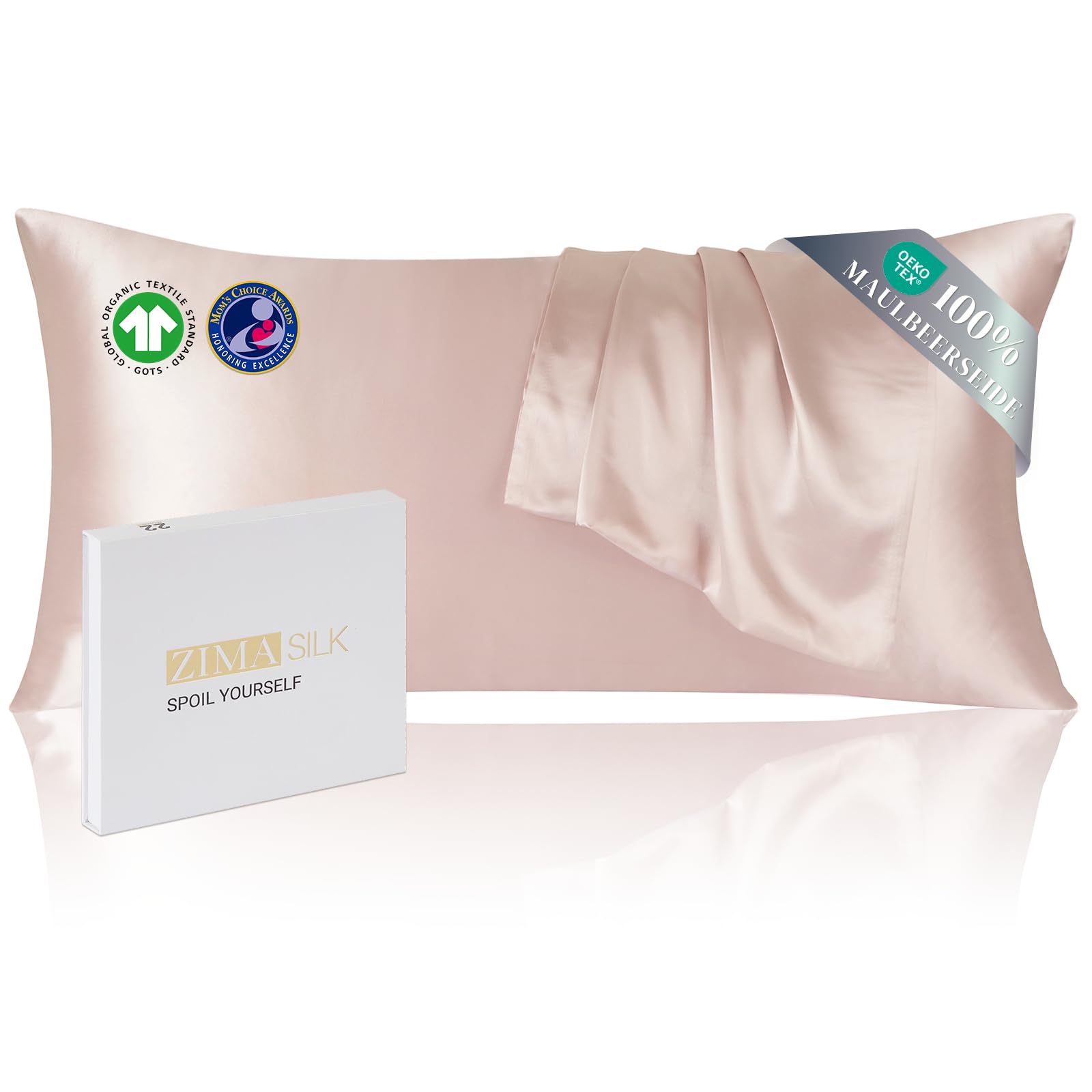 Zijden hoofdkussen Serene - 100% moerbeizijde - zijden tijk – Silk Heaven - NL