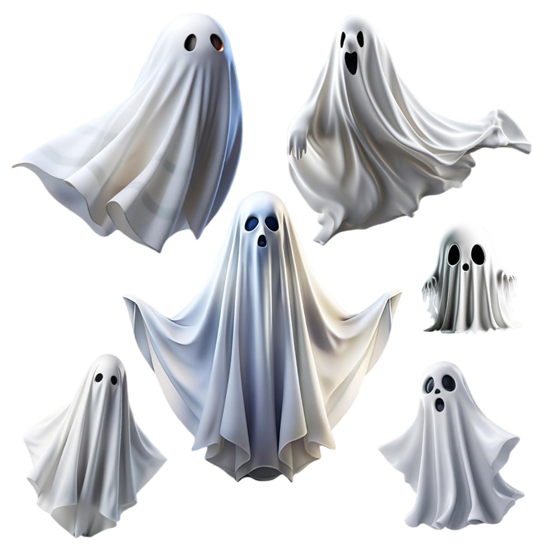 XVHOAB 1PC Ghost Window Clings Spooky White Ghost Window Cling for Mirror Glass Halloween Stickers for DIY Party Home Decor