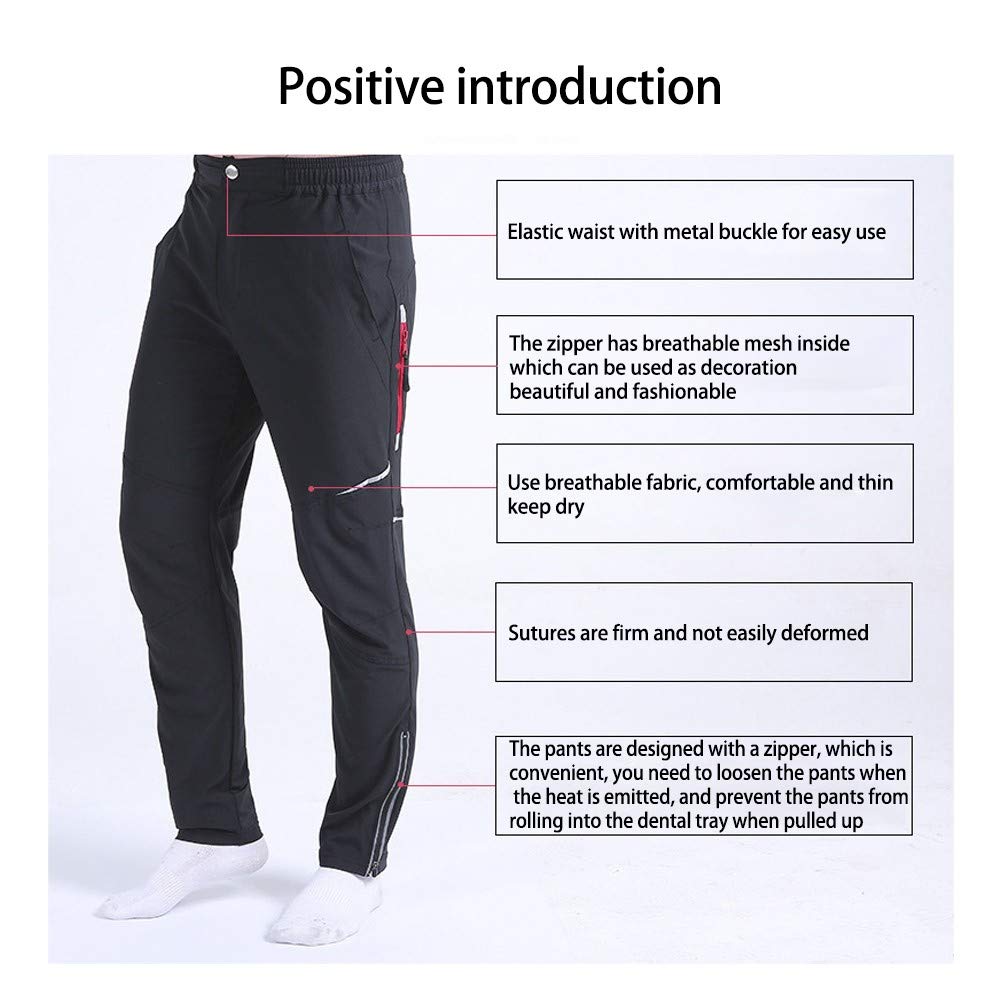 Pantalones largos de ciclismo para hombre, para verano, ligeros, elásticos, de secado rápido, transpirables, para bicicleta de montaña, reflectantes, para varios deportes