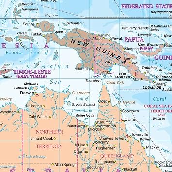 Pacific Ocean Wall Map - 34 x 27.75 Matte Plastic