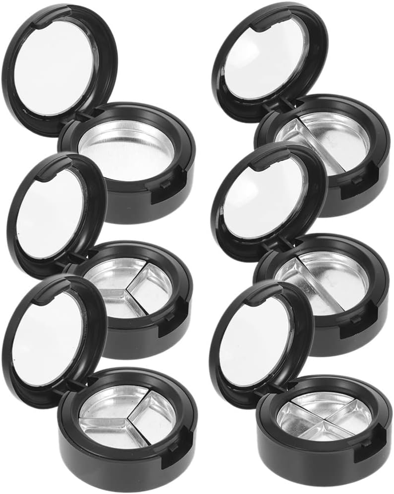 FOMIYES 3 Grid Empty Eyeshadow Palette Box 6pcs DIY Refillable Eyeshadow Powder