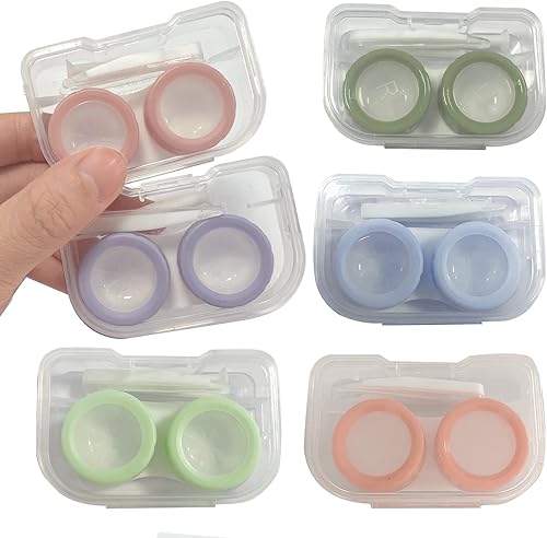Miniatura 8 de Howinn Fundas para lentes de contacto, colorido soporte para lentes de contacto, estuche de contacto transparente, mini lente de contacto portátil