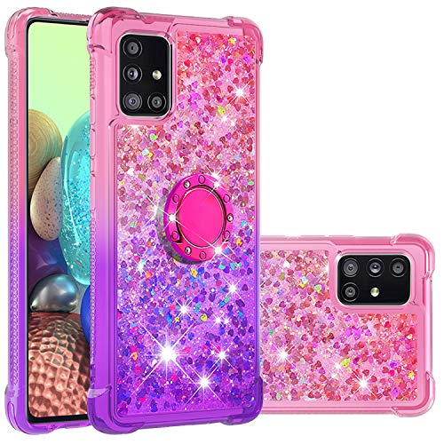 Coque liquide paillettes Samsung Galaxy A51 5G avec bague