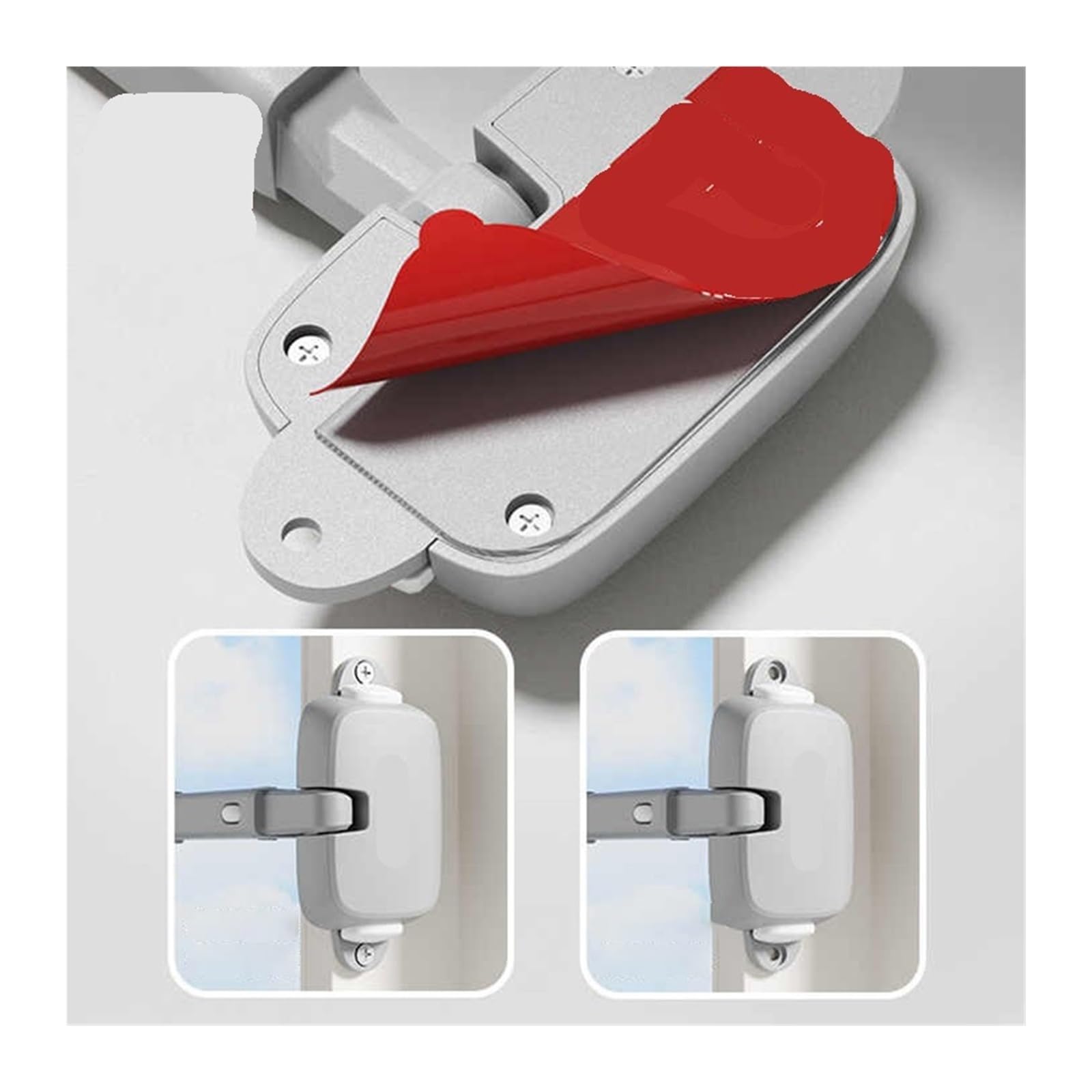 Hebilla de seguridad for puertas y ventanas, protección for niños, gran altura, anticaídas, resistente al viento, limitador fijo for apertura(White)