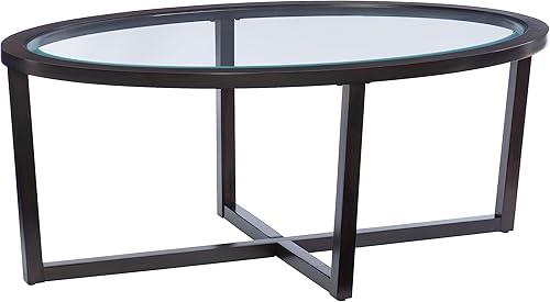 Miniatura 9 de Powell Marta Umber - Juego de mesa auxiliar y mesa auxiliar de madera marrón con tapa de cristal templado